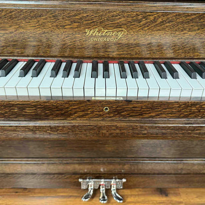 SOLD 1904 Whitney 56" Wood Finish Commissioned Upright Piano