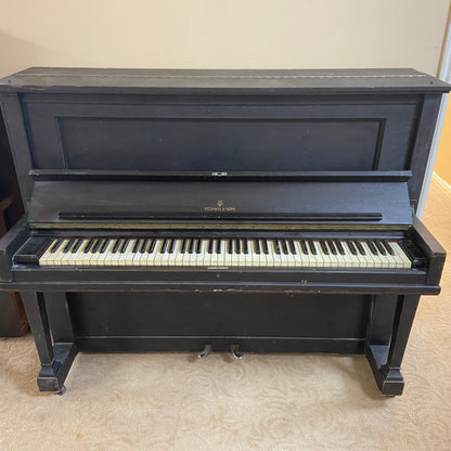 SOLD 1924 Steinway 49" Satin Black Upright Piano