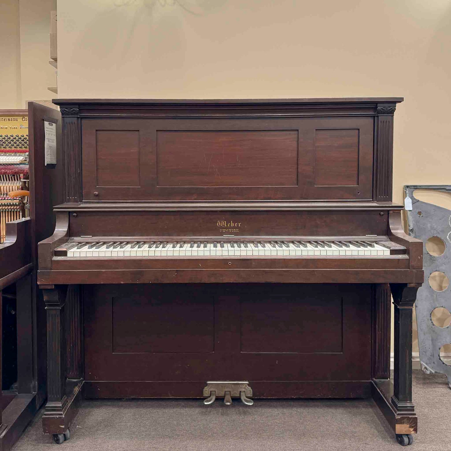 CURRENT SHOP WORK - 1899 Weber Wood Finish Commissioned Upright Piano