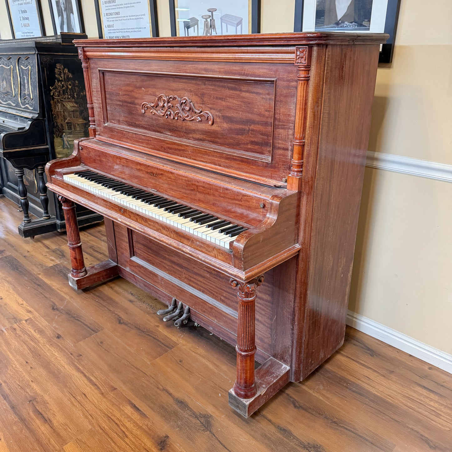 CURRENT SHOP WORK - 1914 Colby Piano Co. Wood Finish Commissioned Upright Piano