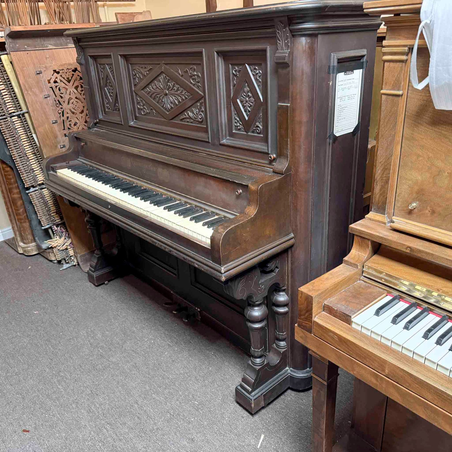 CURRENT SHOP WORK - 1901 Cunningham 56" Commissioned Upright Piano