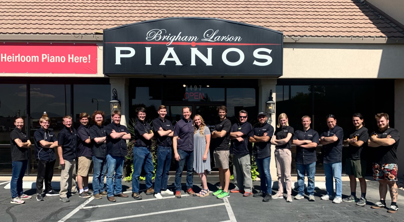 Brigham Larson Pianos Team of Piano Rebuilders & Tuners with Owners Brigham & Karmel