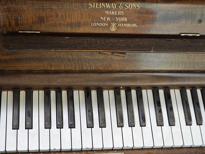 AVAILABLE TO RESTORE: CALL FOR CUSTOM PRICING - 1910 Steinway 53" Walnut Finish Upright Piano