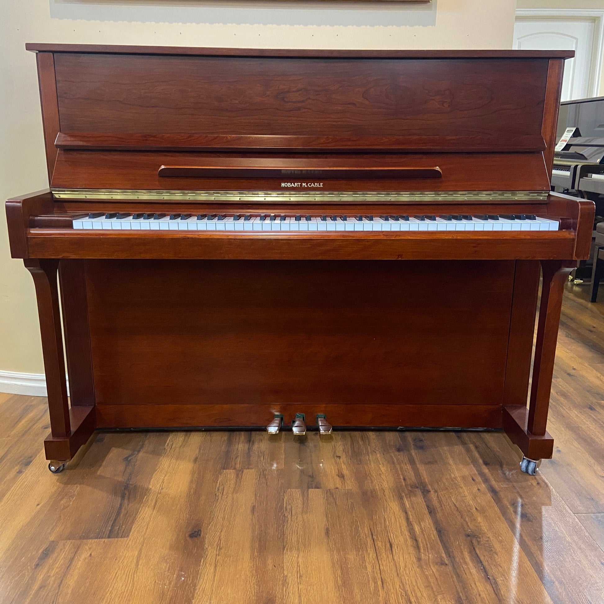 Image 2 of Circa 1990 Hobart M Cable Upright / Polished Mahogany 47" / (GL1439)