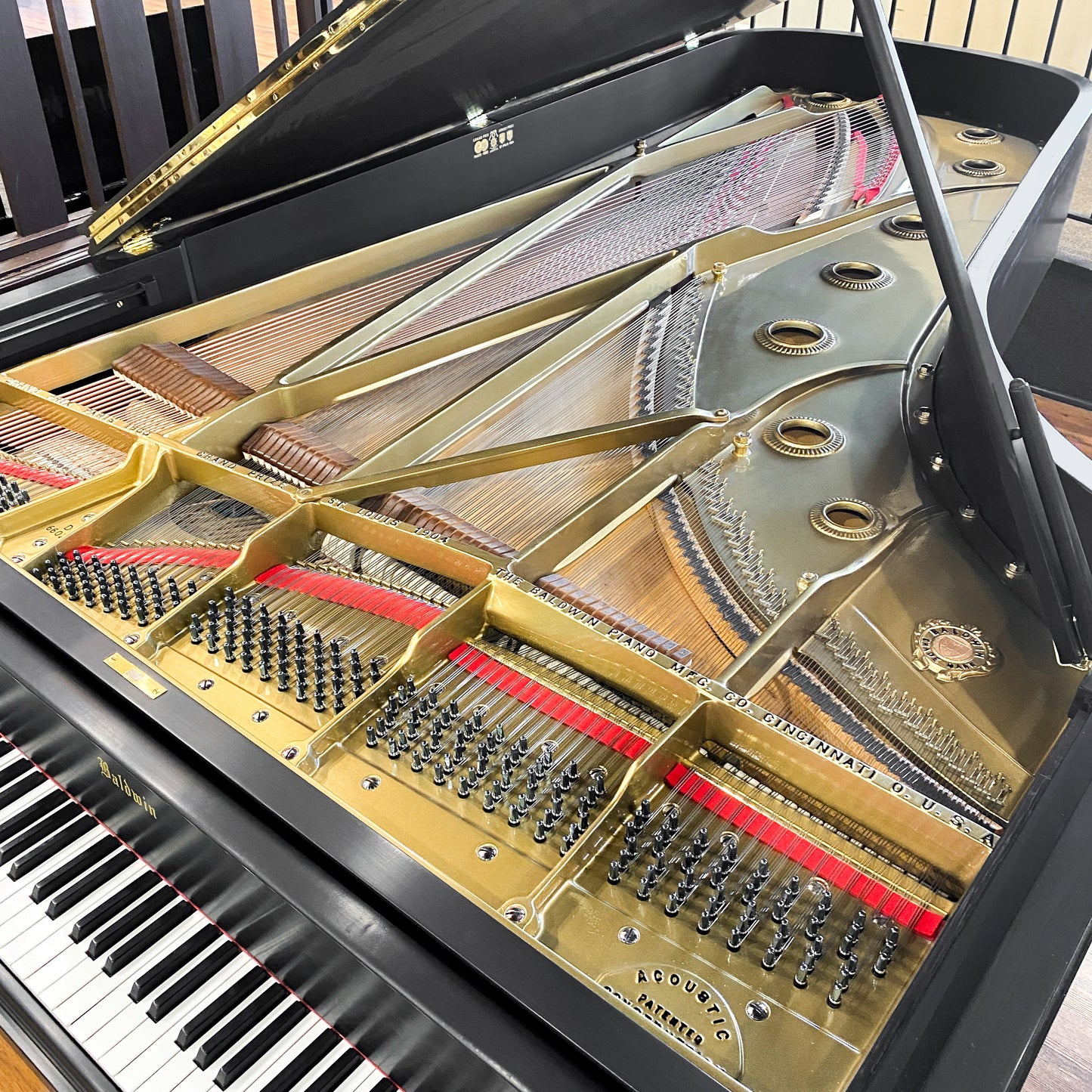 Image 12 of 1934 Baldwin 9' Concert Grand Black with QRS Self Playing System