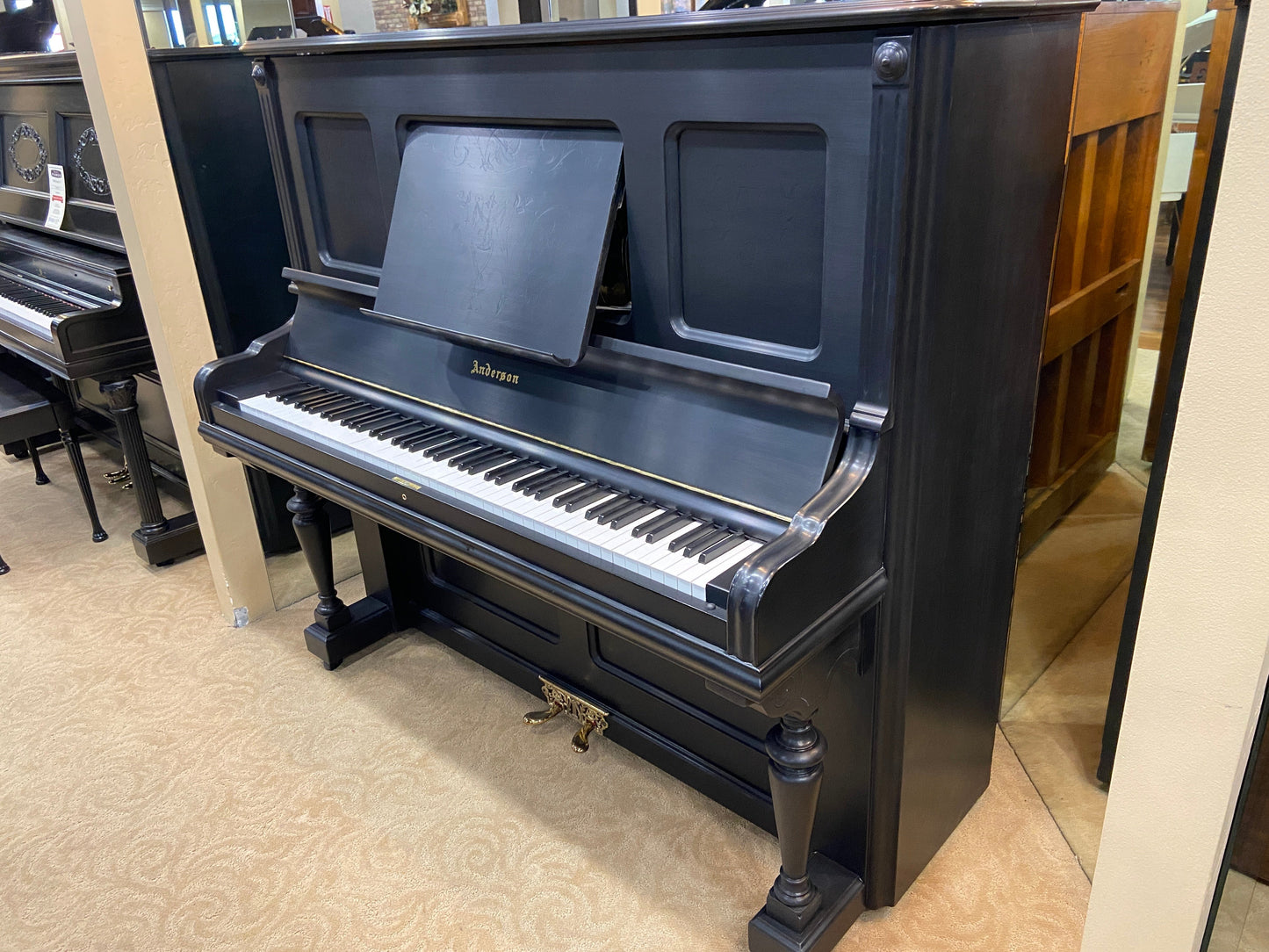 Image 2 of 1895 Anderson Upright 57" Satin Ebony
