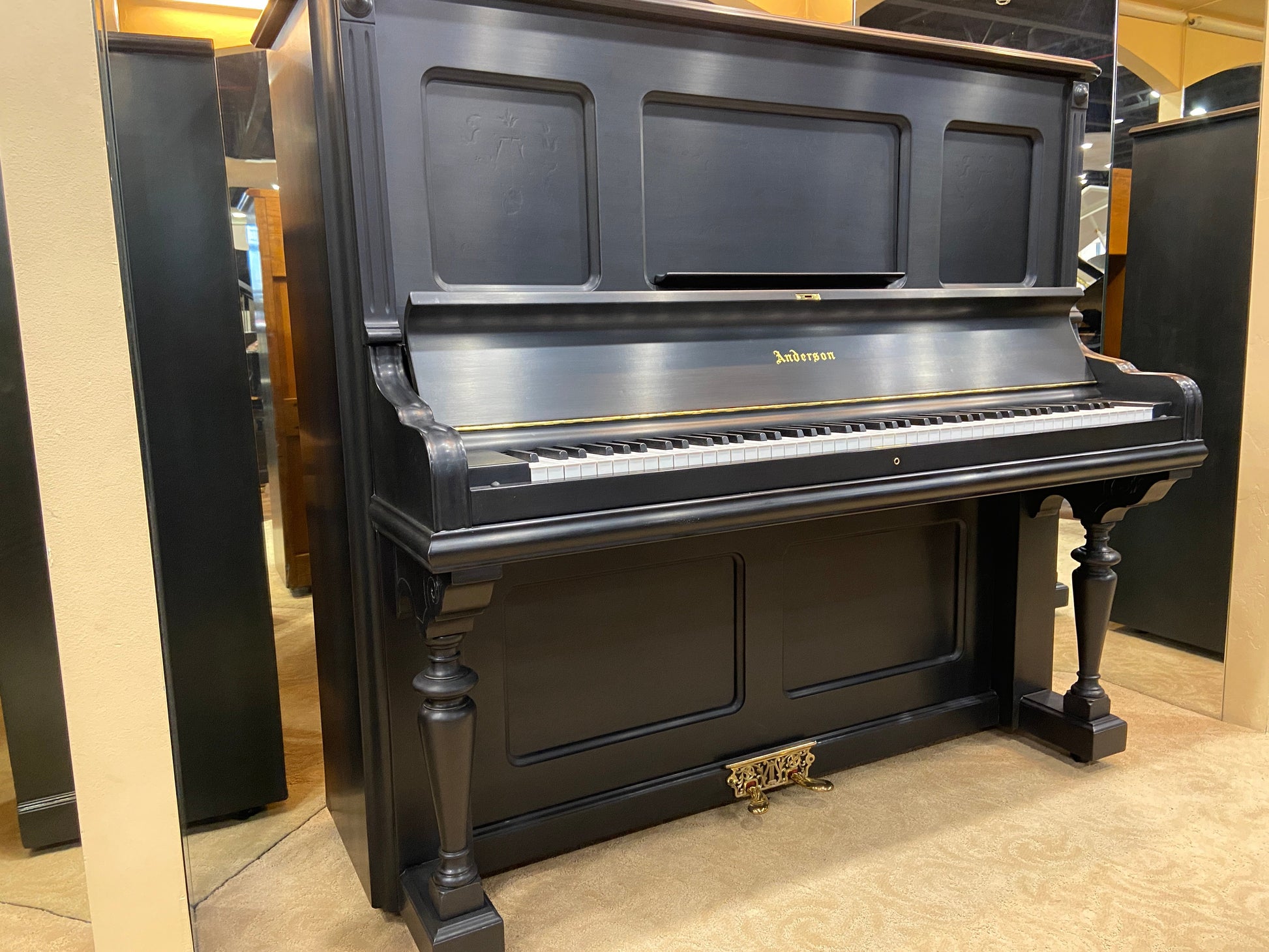 Image 8 of 1895 Anderson Upright 57" Satin Ebony