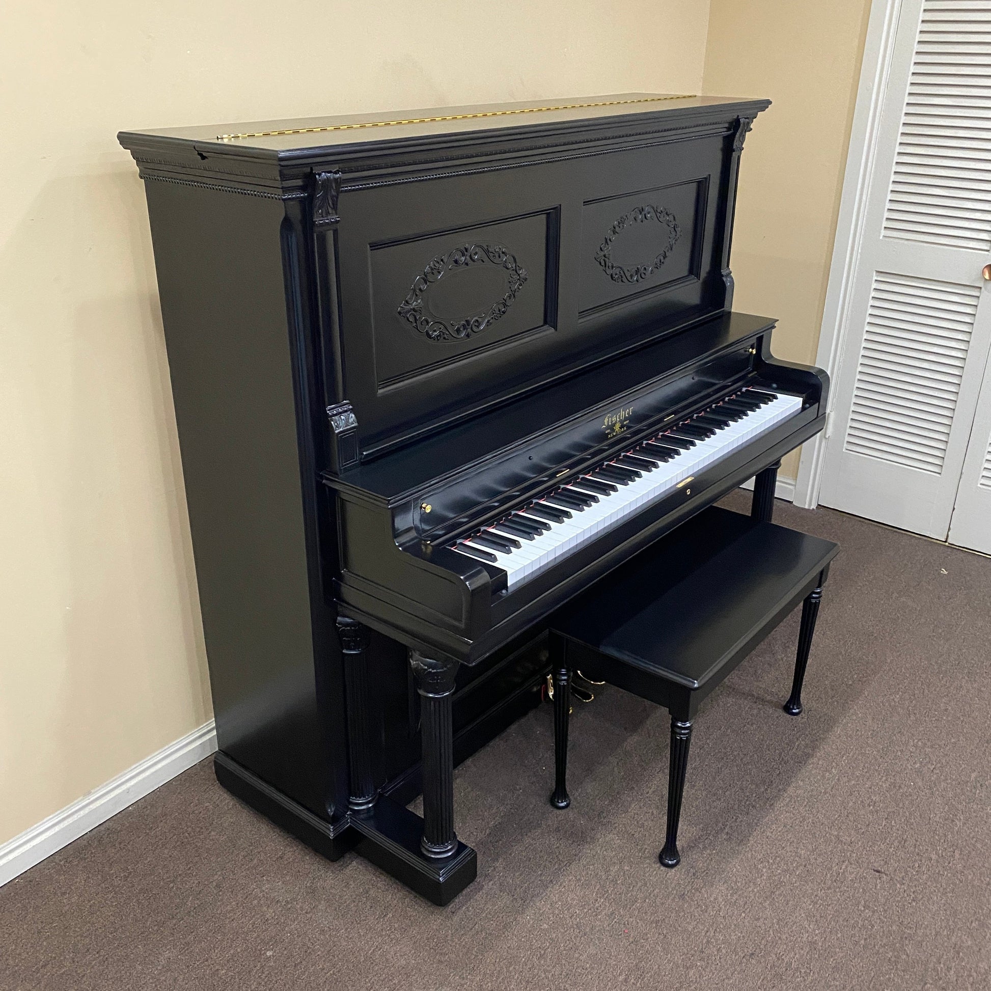 Image 7 of 1903 Fischer 57" Satin Ebony