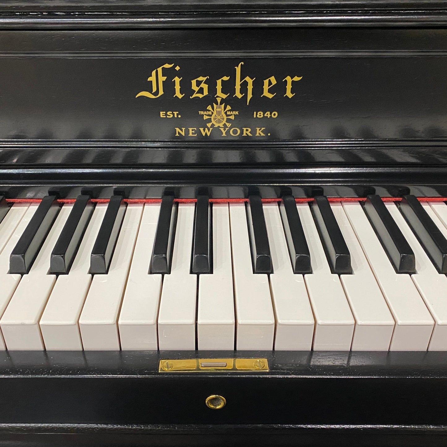 Image 10 of 1903 Fischer 57" Satin Ebony