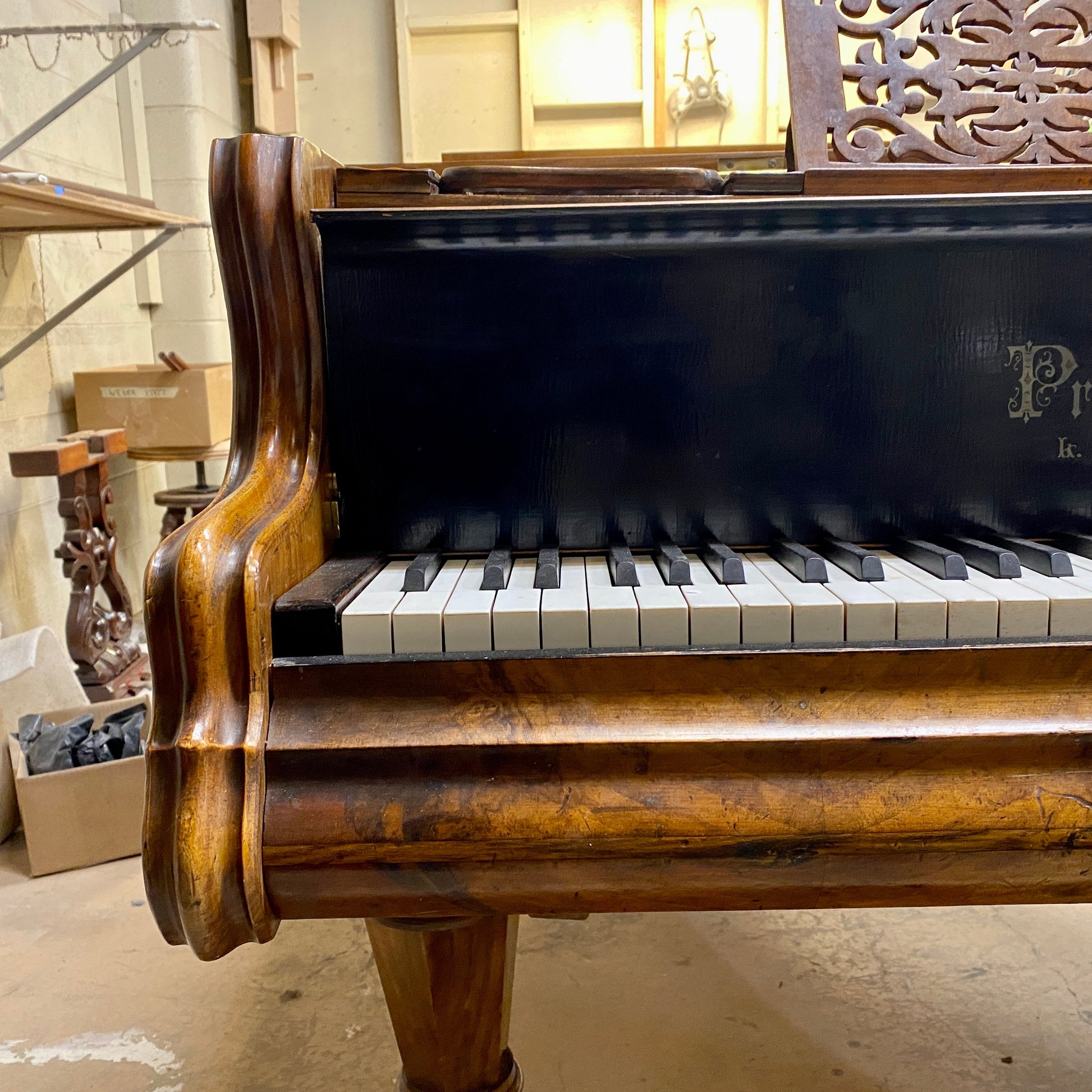 Image 7 of Unique Vienese Action - Straight Strung - An Artifact of Piano History!