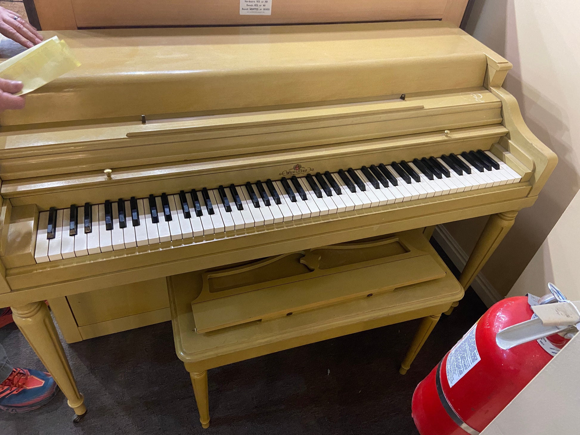 Image 6 of 1954 Wurlitzer spinet / Satin Ebony 37"