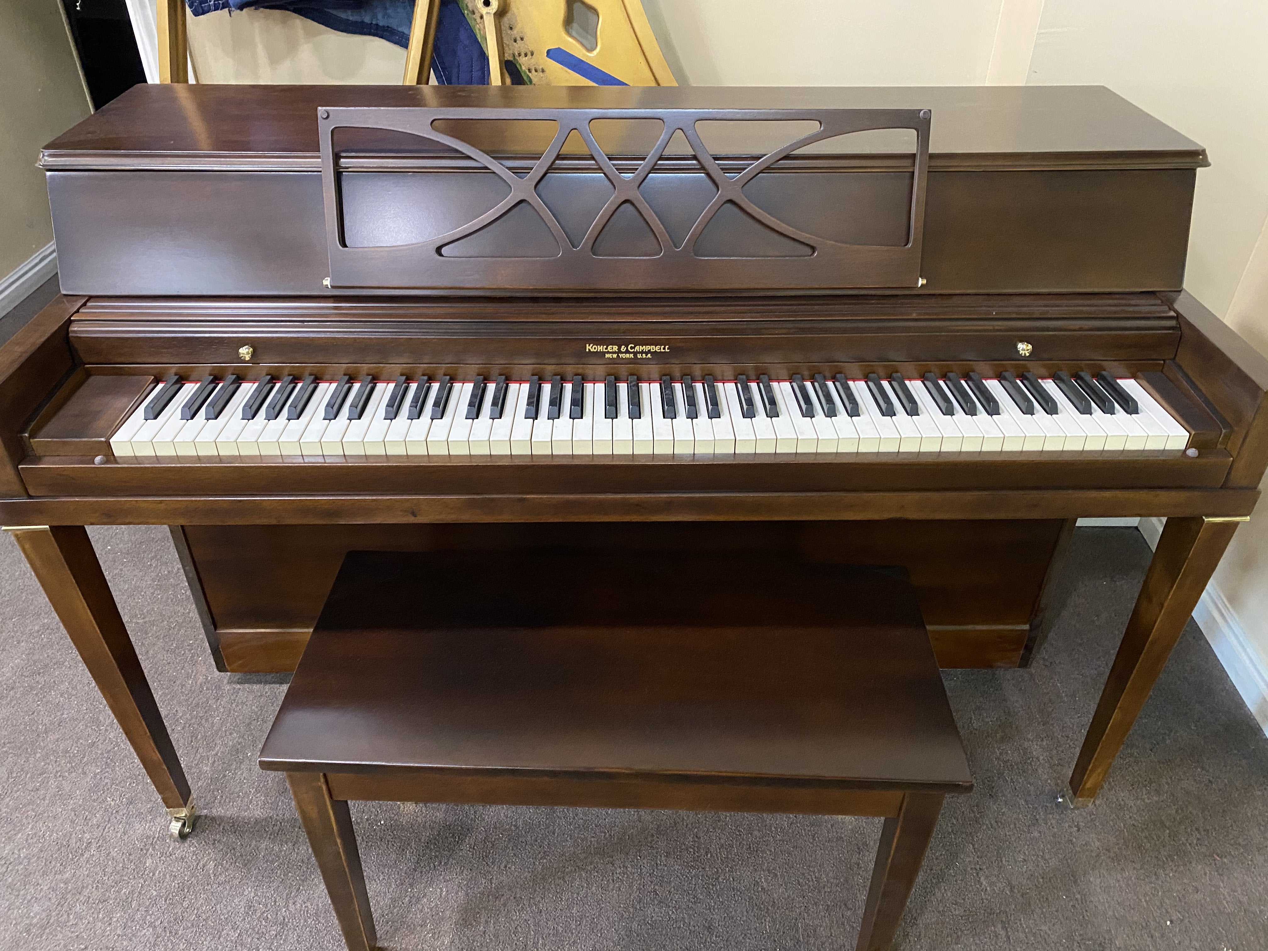 Spinet Model SOLD 1962 Kohler & Campbell Wood Finish Commissioned Upright Piano ...